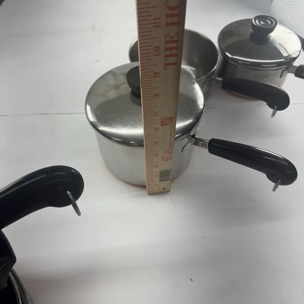 VTG 10 Pc Revere Ware 1801 Pots,Skillets, Lids   Clean. USA